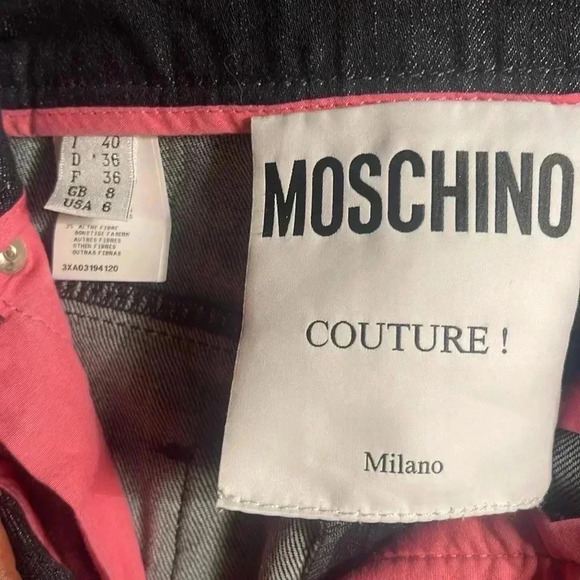 Authentic Moschino  x Barbie sexy straight leg designer day blue denim jean 6 - Picture 4 of 4